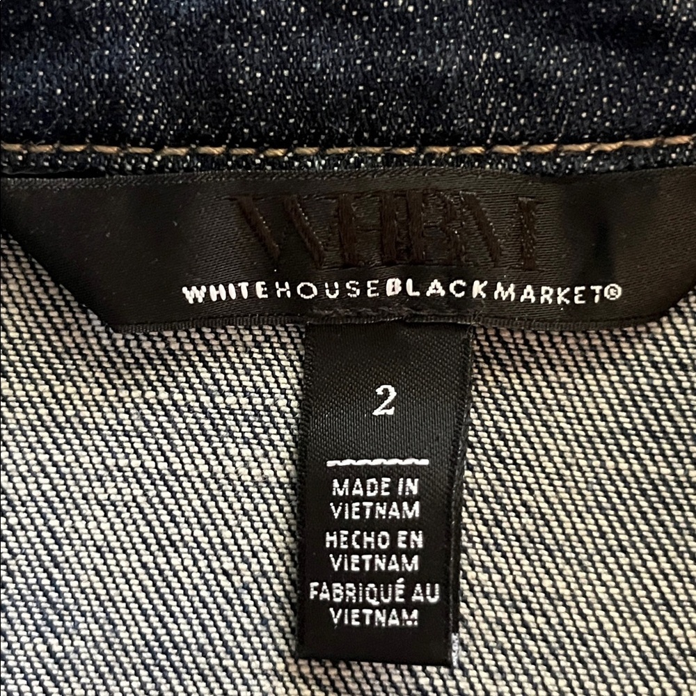 White House Black Market Snap Up Denim Midi Skirt Size 2 - Picture 11 of 16